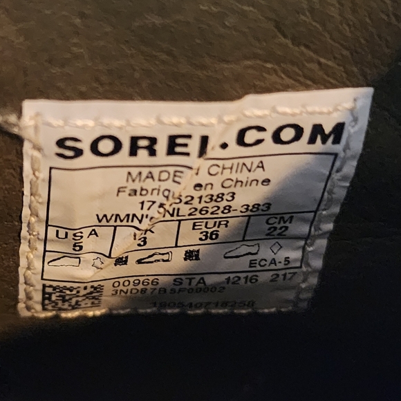 SOREL SANDY ARMY GREEN hidden wedge laceup boot style NL2628-383 Sz5 grunge Goth - Picture 7 of 9